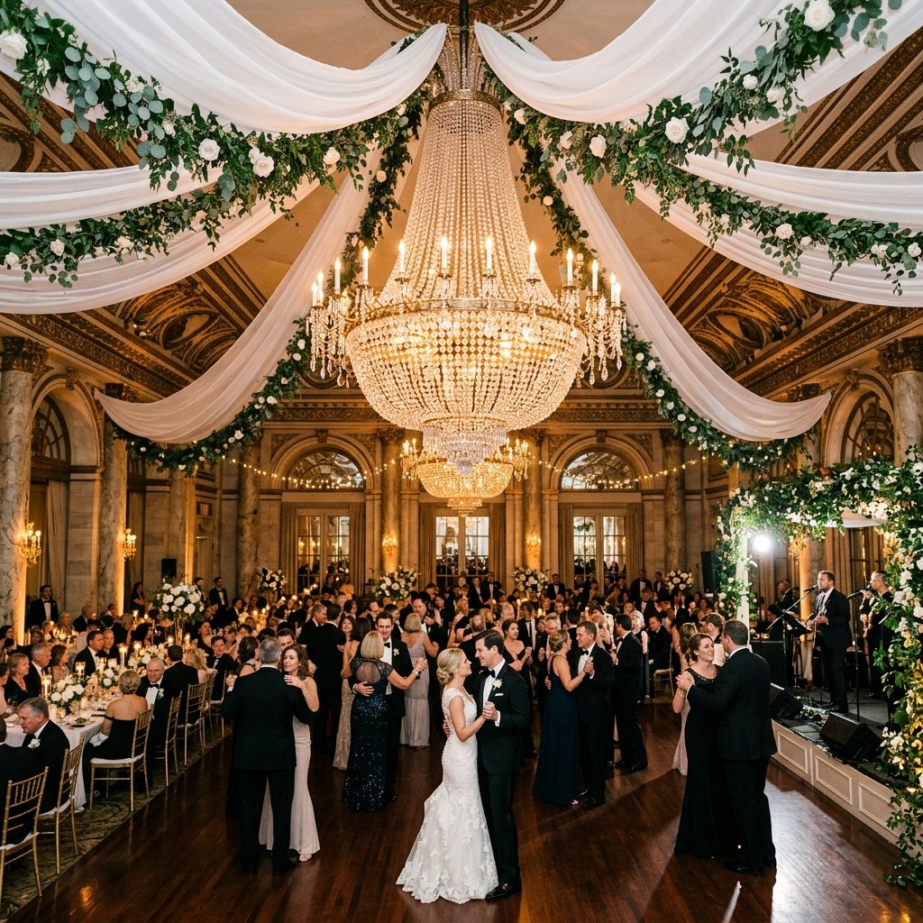 30 Gorgeous Wedding Decorations Ideas for Every Style & Season 12 Chandelier hanging above wedding… 202608190958
