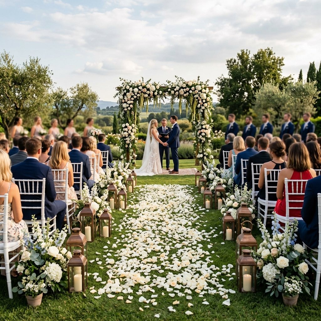 30 Gorgeous Wedding Decorations Ideas for Every Style & Season 15 Outdoor wedding ceremony aisle d… 202608190958