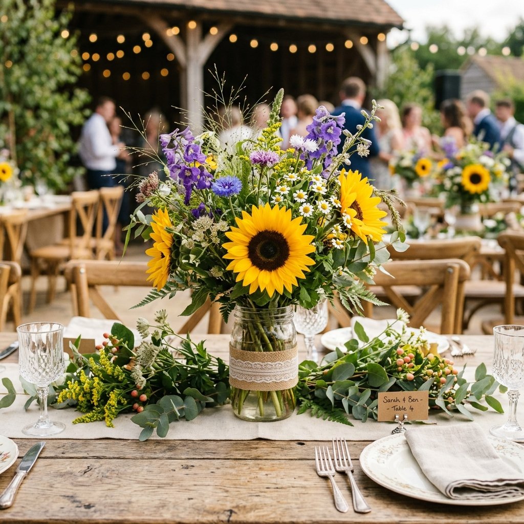 30 Gorgeous Wedding Decorations Ideas for Every Style & Season 23 Rustic wedding centerpiece with … 202608191002 1