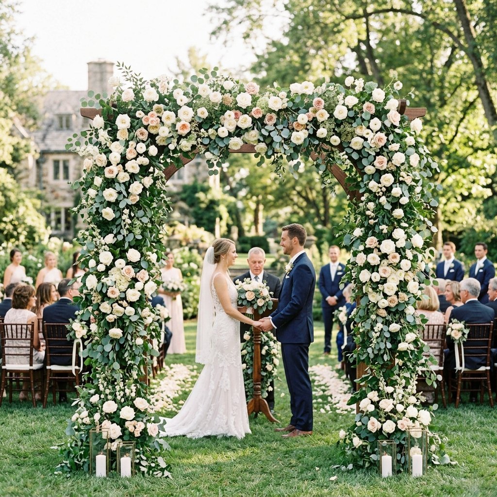 30 Gorgeous Wedding Decorations Ideas for Every Style & Season 2 Wedding ceremony arch with roses 202608190954