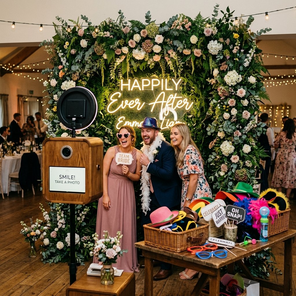 30 Gorgeous Wedding Decorations Ideas for Every Style & Season 30 Wedding reception photo booth area 202608191005 1
