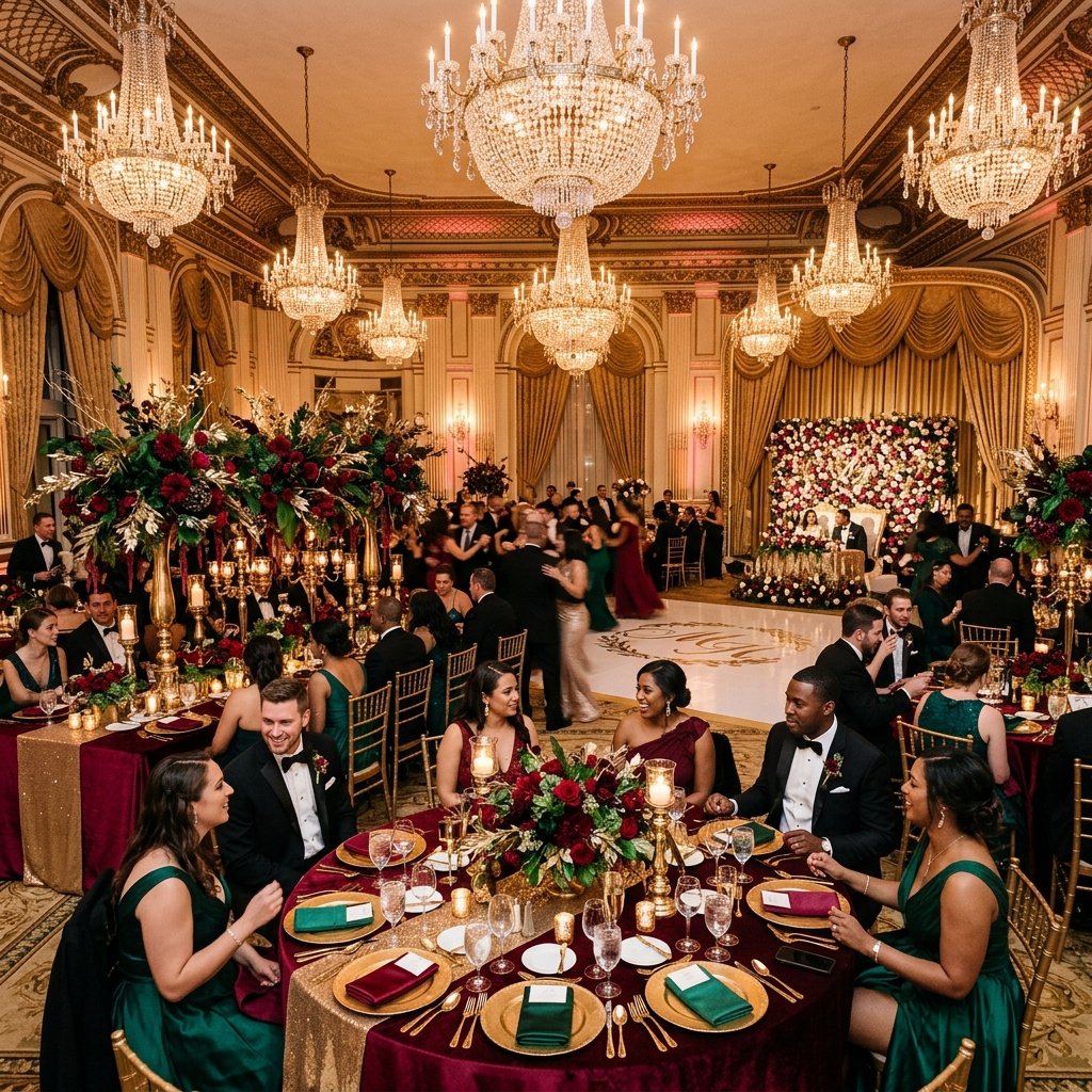 30 Gorgeous Wedding Decorations Ideas for Every Style & Season 28 Wedding reception with gold accents 202608191005 1